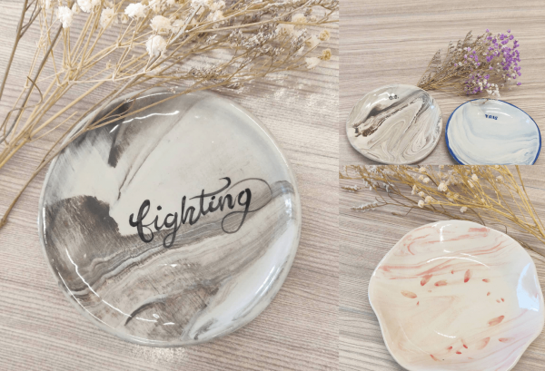 手捏陶瓷課程【陶瓷雲石紋小碟子】